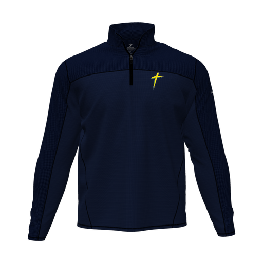 [CUS-DFW-QTRZ-PER-LSL-NVY-AS-LOGO2] Quarter Zip Pullover (Adult S, Navy, Logo 2)