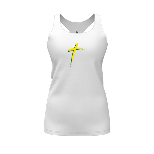 [FT0TRBWH-FYS-LOGO2] Decker Racerback Tank Top (Female Youth S, White, Logo 2)