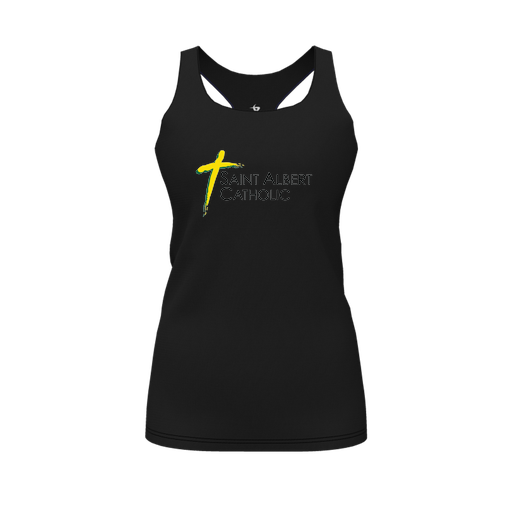 [FT0TRBBK-FYS-LOGO1] Decker Racerback Tank Top (Female Youth S, Black, Logo 1)
