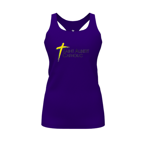 [FT0TRBPP-FYS-LOGO1] Decker Racerback Tank Top (Female Youth S, Purple, Logo 1)