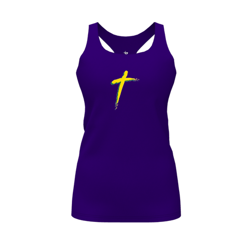 [FT0TRBPP-FYS-LOGO2] Decker Racerback Tank Top (Female Youth S, Purple, Logo 2)