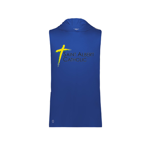 [222590.060.XS-LOGO1] Men's CoolDry Sleeveless Hoodie (Adult XS, Royal, Logo 1)