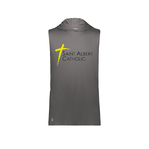 [222590.98D.XS-LOGO1] Men's CoolDry Sleeveless Hoodie (Adult XS, Gray, Logo 1)