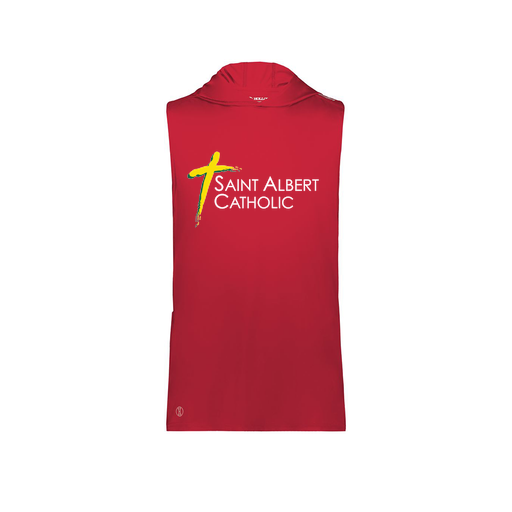 [222590.083.XS-LOGO3] Men's CoolDry Sleeveless Hoodie (Adult XS, Red, Logo 3)