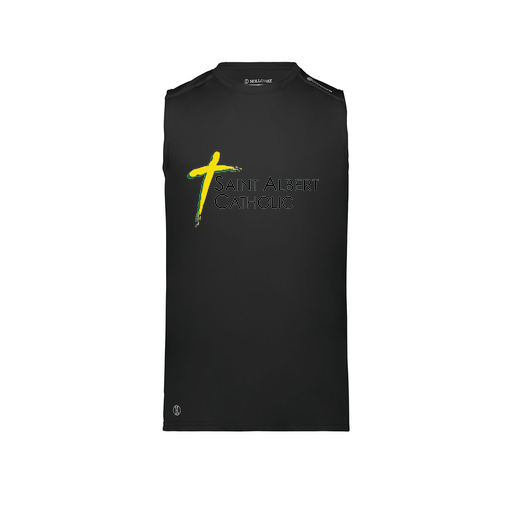 [222593.080.S-LOGO1] Men's CoolDry TankTop (Adult S, Black, Logo 1)