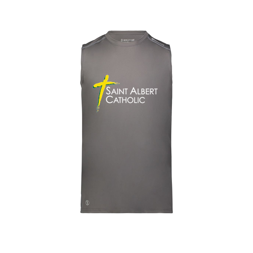 [222593.98D.S-LOGO3] Men's CoolDry TankTop (Adult S, Gray, Logo 3)