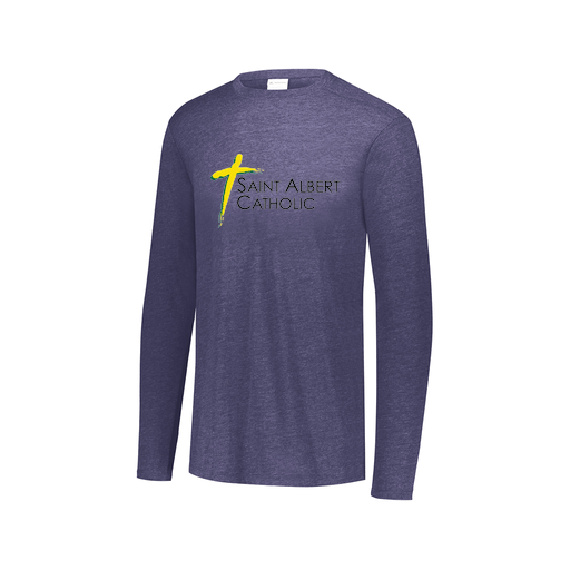 [FTLCUBNV-AXS-LOGO1] Decker Men's Tri-Blend T-Shirt - Long Sleeve (Adult XS, Navy, Logo 1)