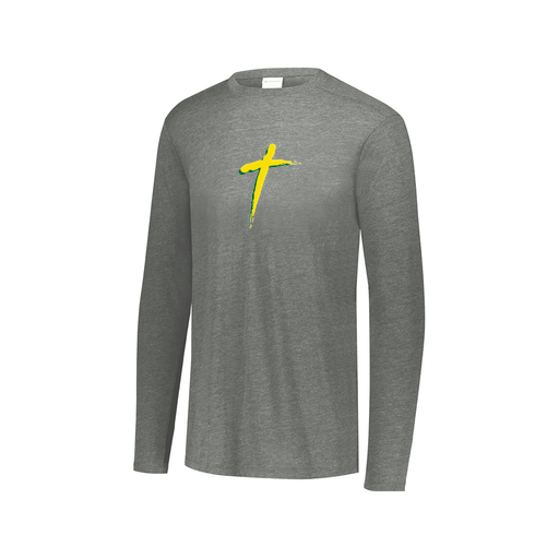 [FTLCUBGY-AXS-LOGO2] Decker Men's Tri-Blend T-Shirt - Long Sleeve (Adult XS, Gray, Logo 2)