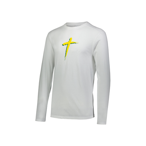 [FTLCUBWH-YS-LOGO2] Decker Youth Tri-Blend T-Shirt - Long Sleeve (Youth S, White, Logo 2)